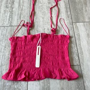 Red Medium Love letter Collection sheered top for women